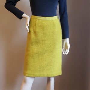 Chartreuse Boden wool pencil skirt - size 4 R